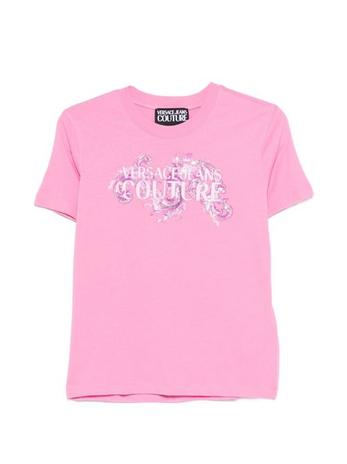 T-shirt donna maniche corte con stampa Versace jeans Couture | 80HAHE02CJ00E499